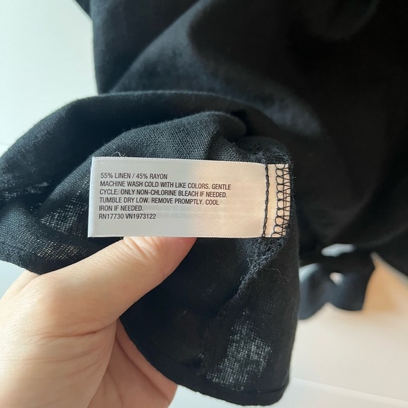 NWT Ava & Viv Women’s V-Neck Linen Blend Tie Front Top - Picture 5 of 13